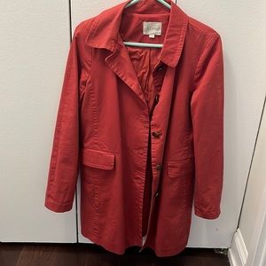 Loft Red Button Up Coat